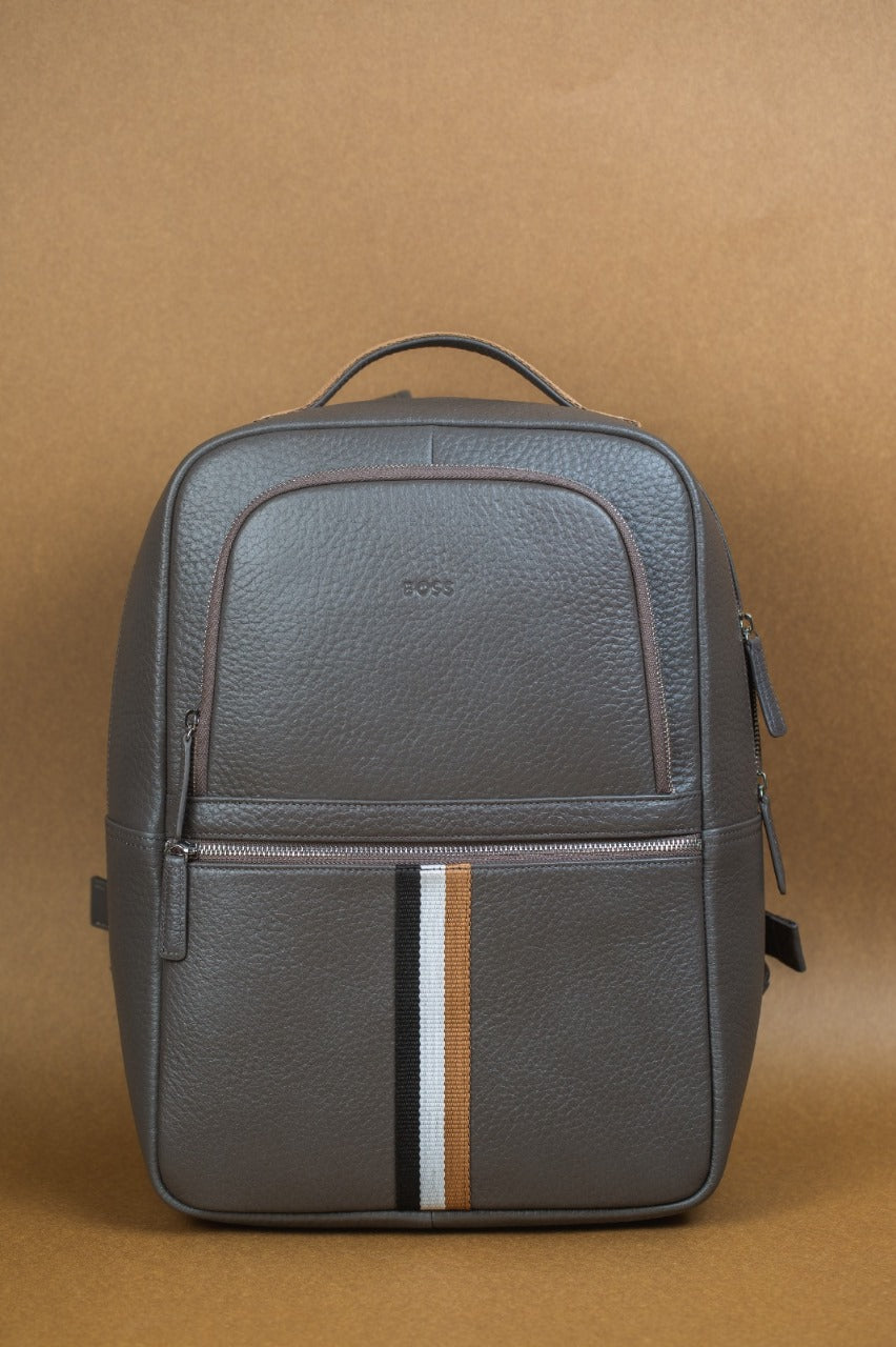 BOSS Premium Black Leather Backpack
