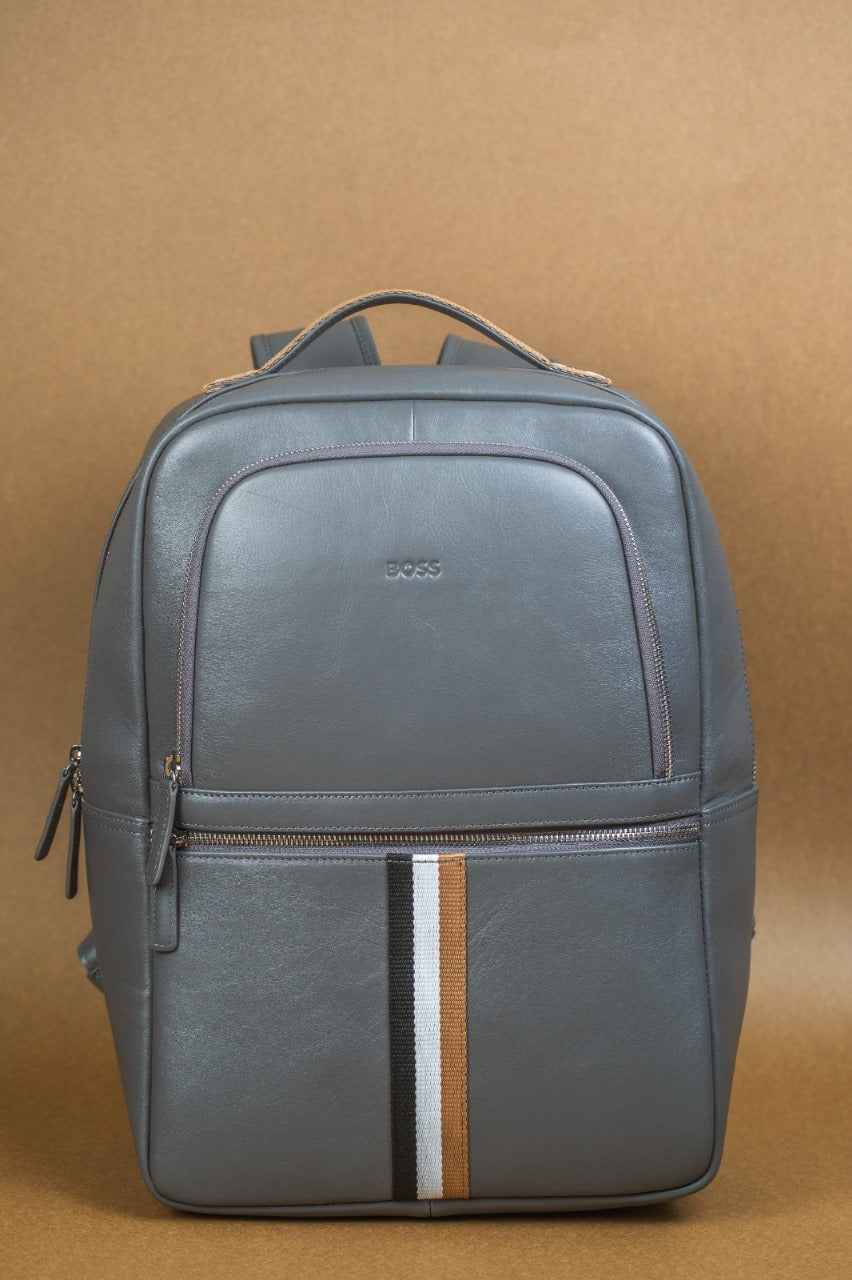BOSS Premium Black Leather Backpack