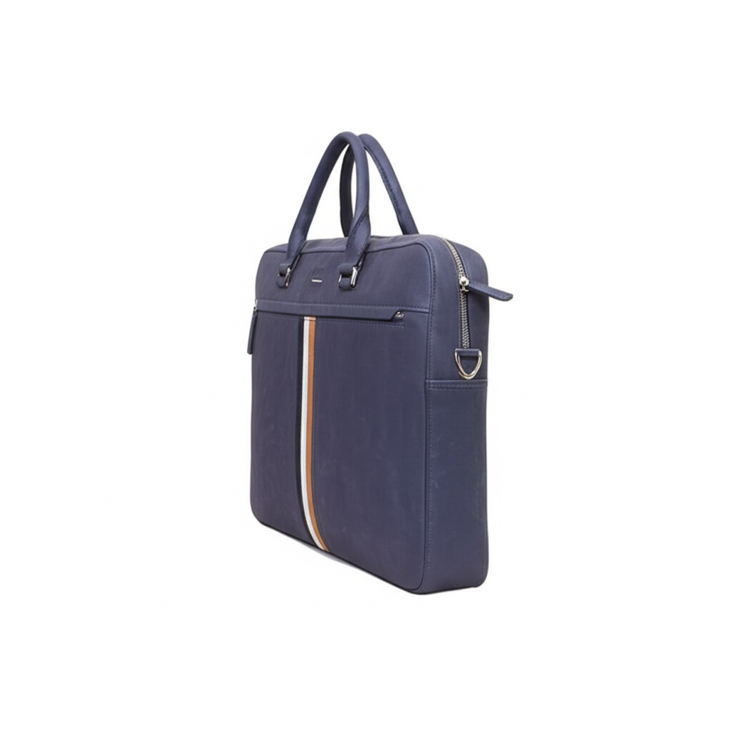 BOSS Tan Leather Briefcase Messenger Bag