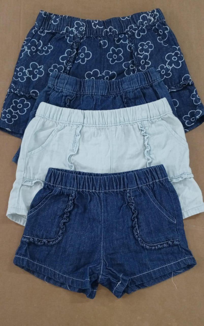 Girls Knit Denim Shorts