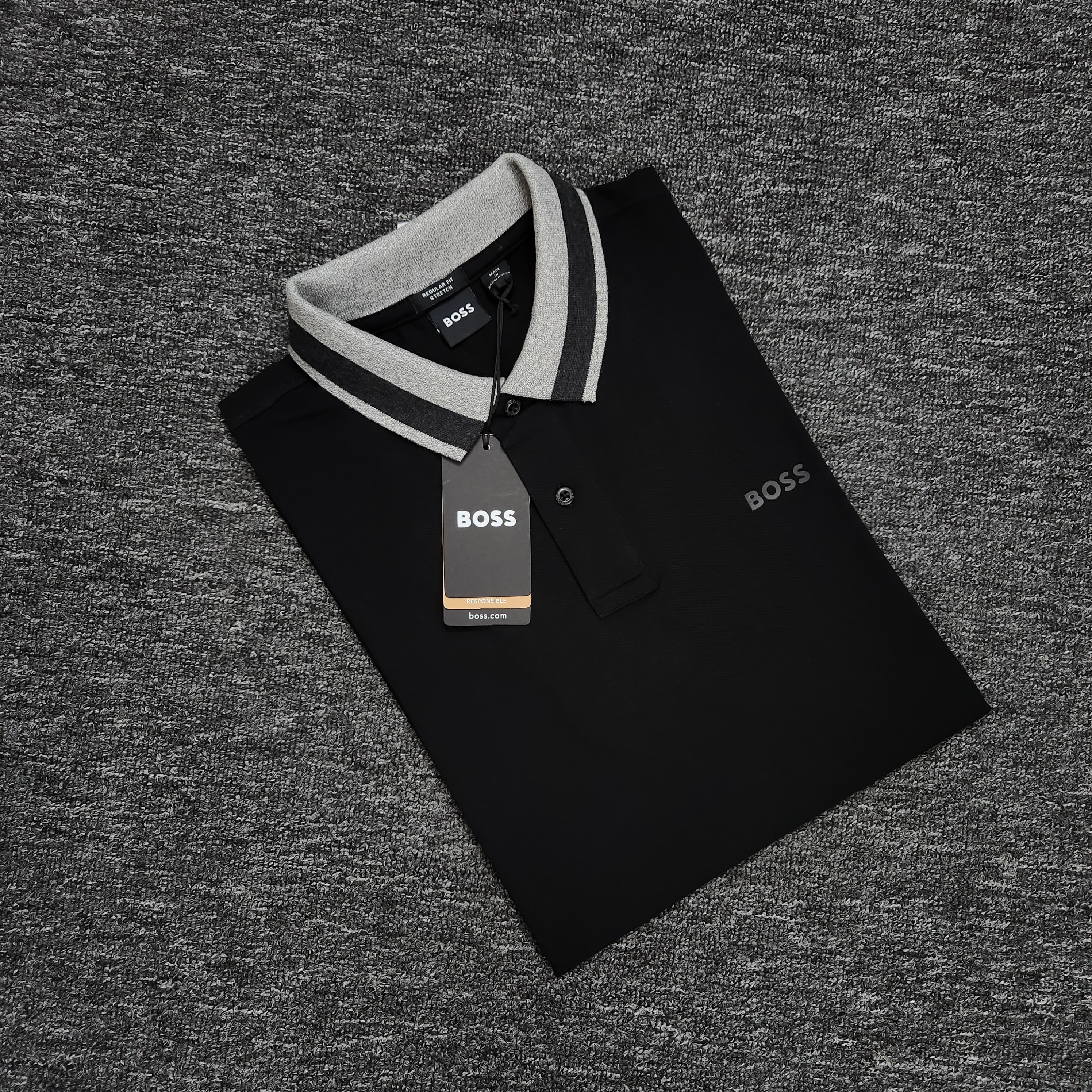 Hugo Boss Men's Premium Tripping Collar Polo (Customs Order)