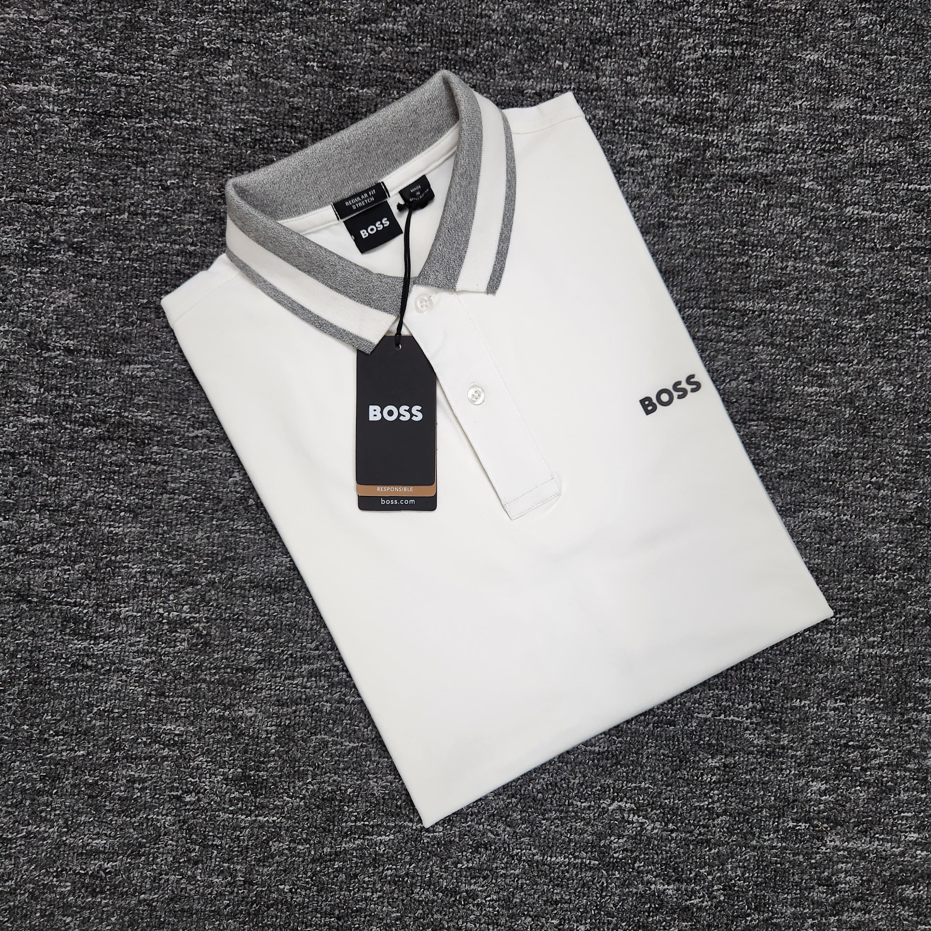 Hugo Boss Men's Premium Tripping Collar Polo (Customs Order)