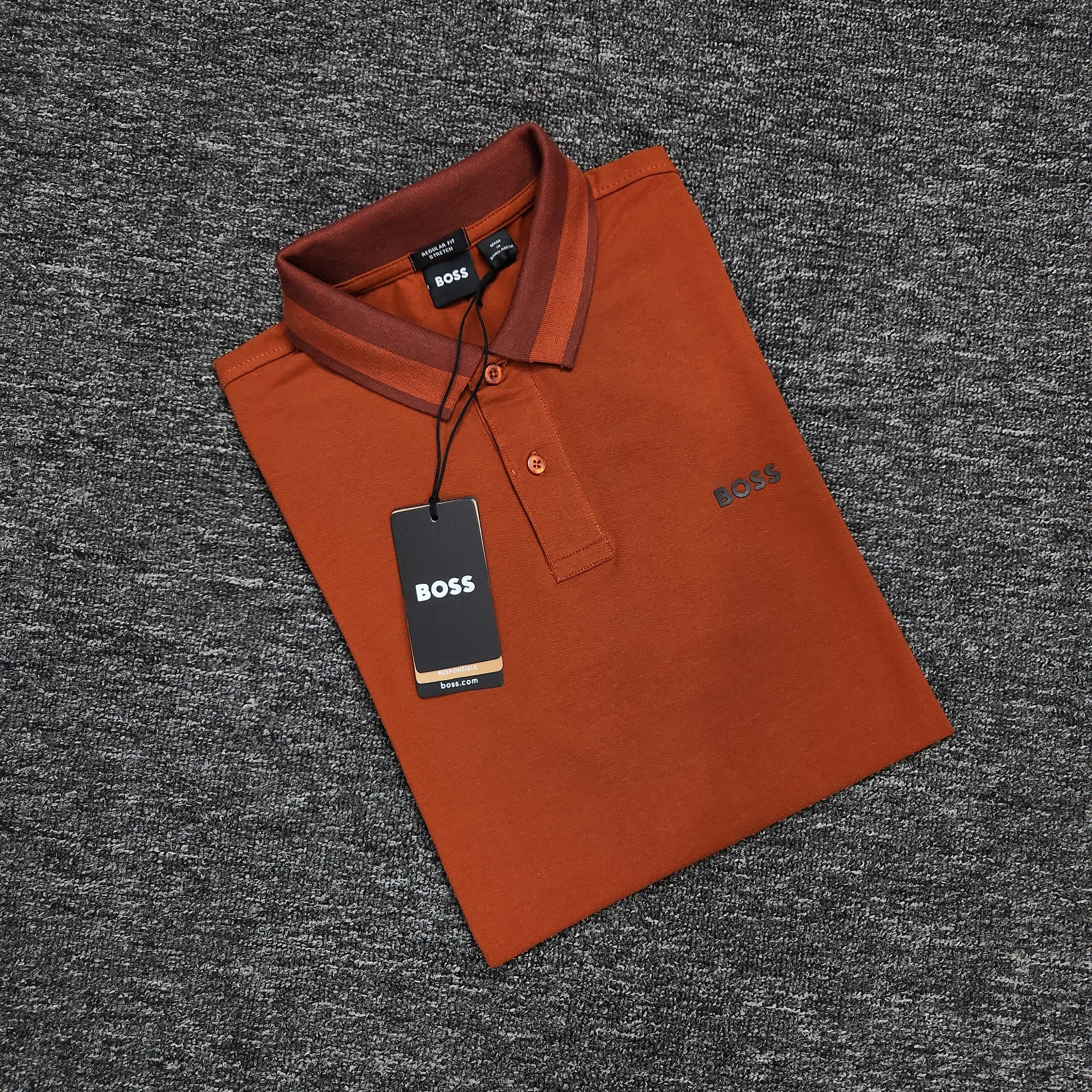 Hugo Boss Men's Premium Tripping Collar Polo (Customs Order)