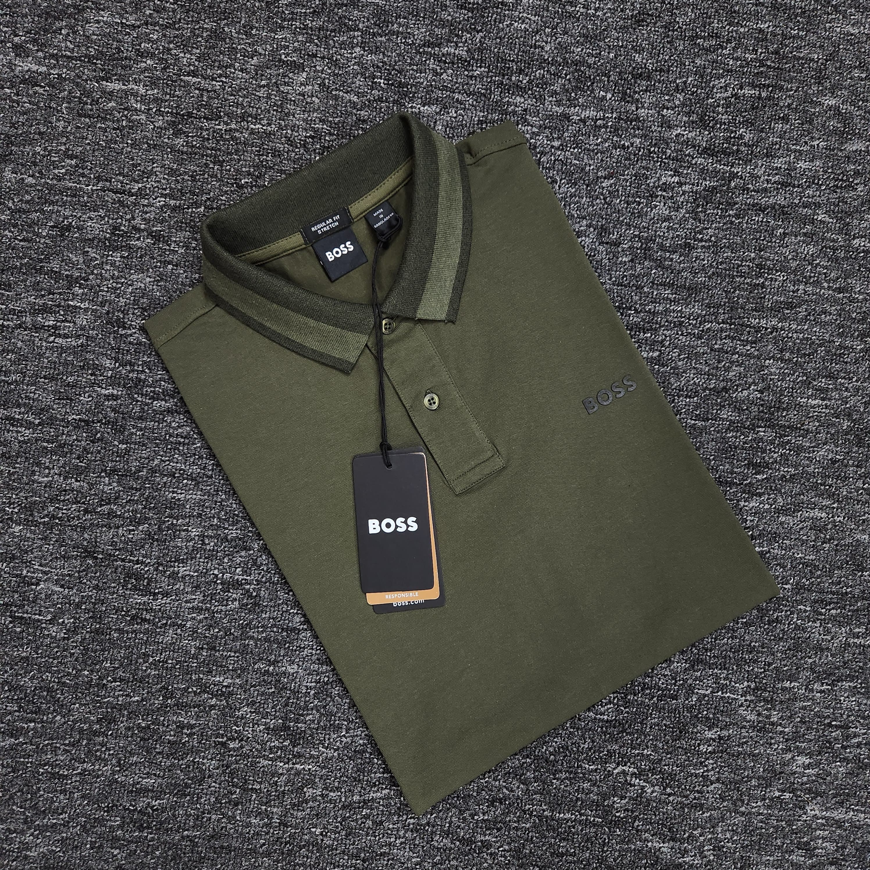 Hugo Boss Men's Premium Tripping Collar Polo (Customs Order)