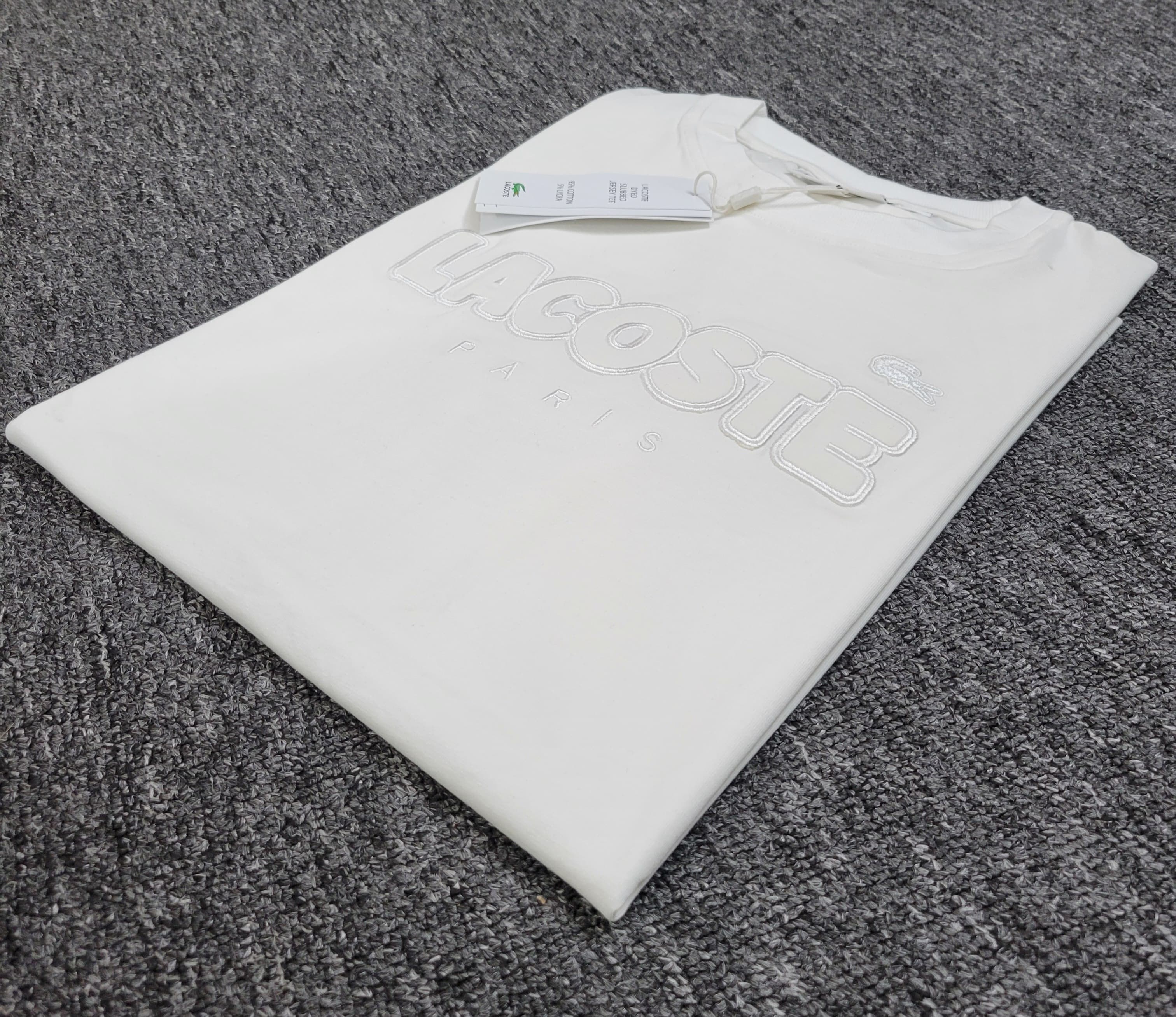 Lacoste Men's Embroidered Cotton Jersey Paris Logo T-Shirt