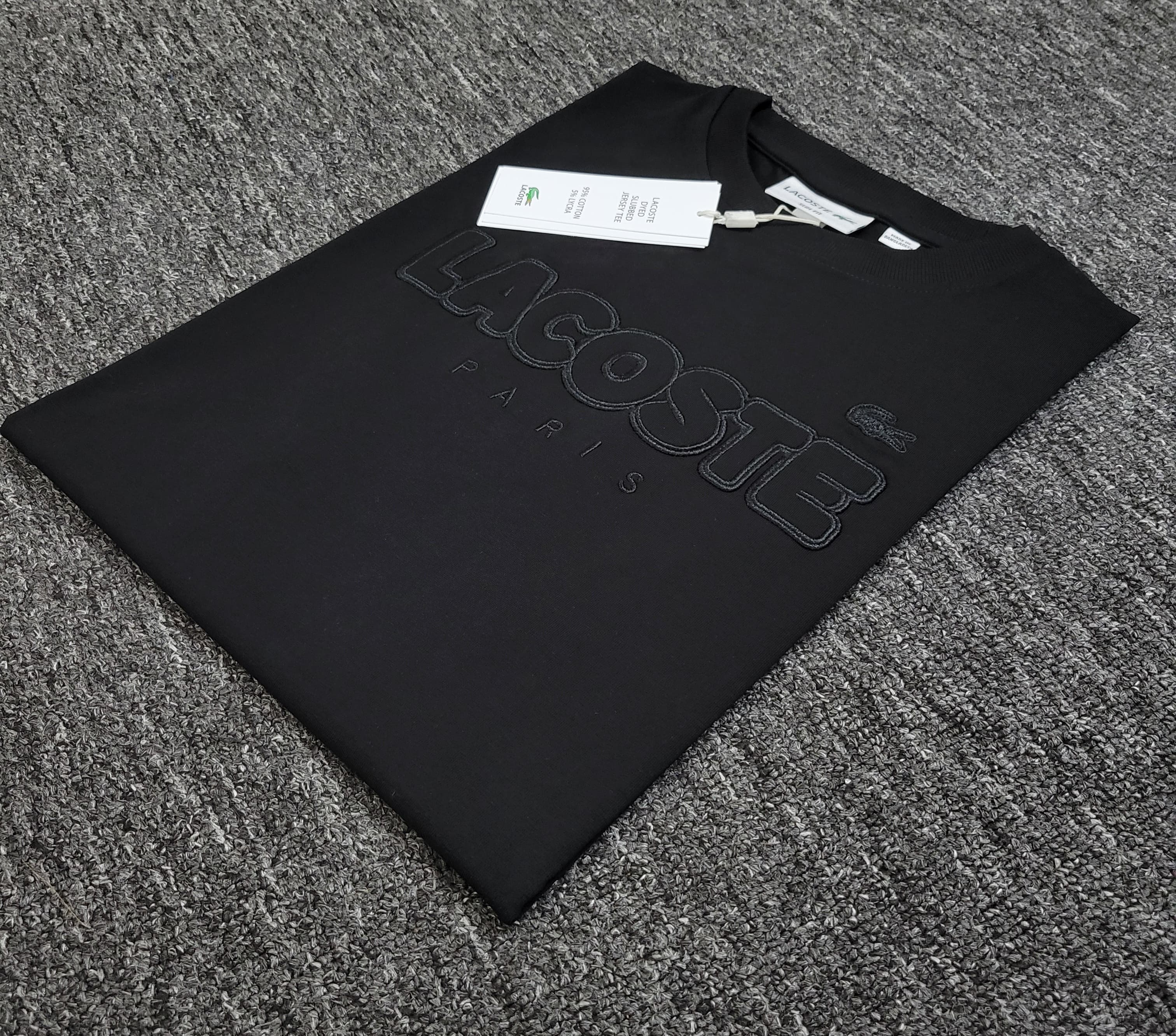 Lacoste Men's Embroidered Cotton Jersey Paris Logo T-Shirt