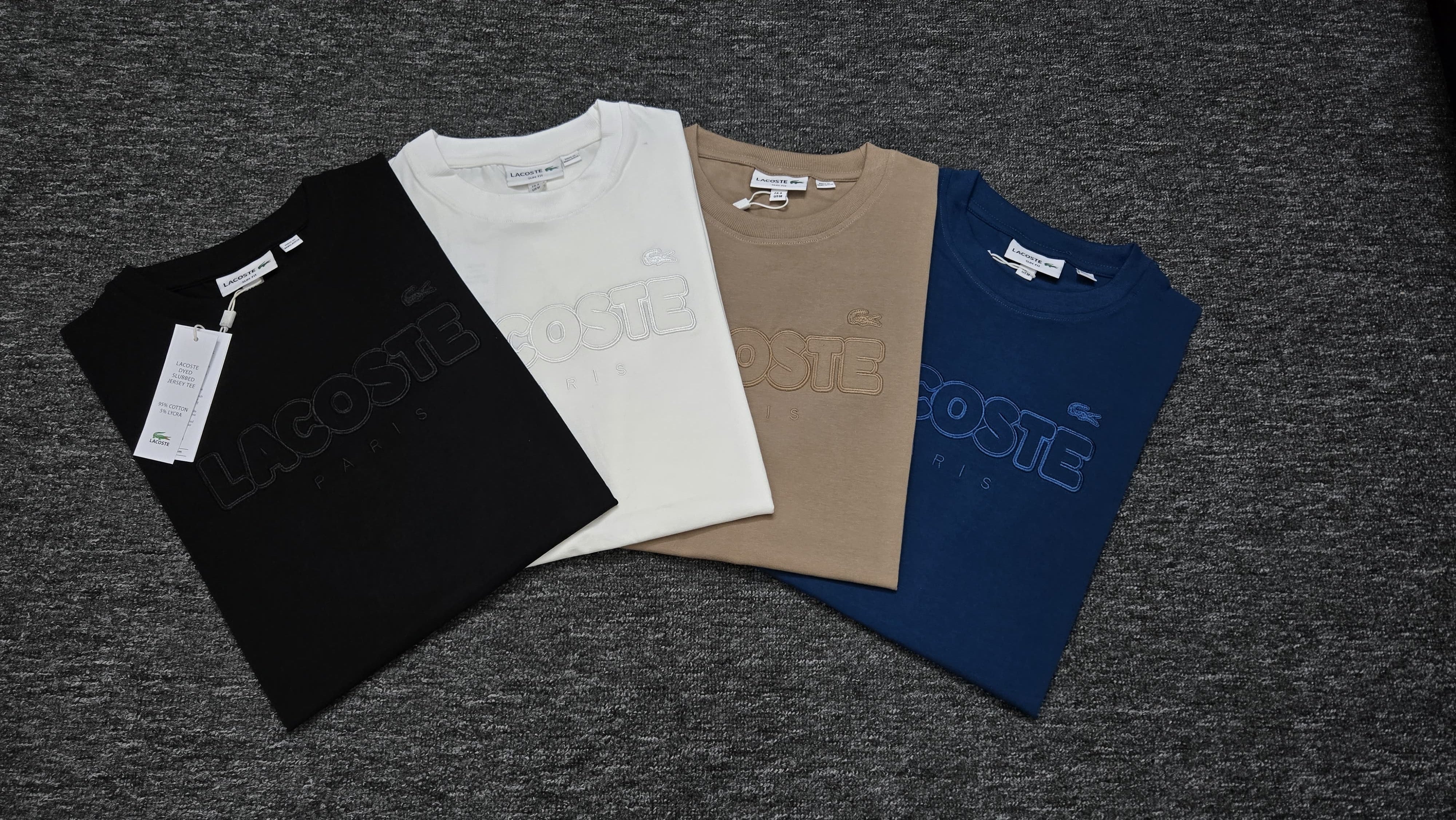 Lacoste Men's Embroidered Cotton Jersey Paris Logo T-Shirt