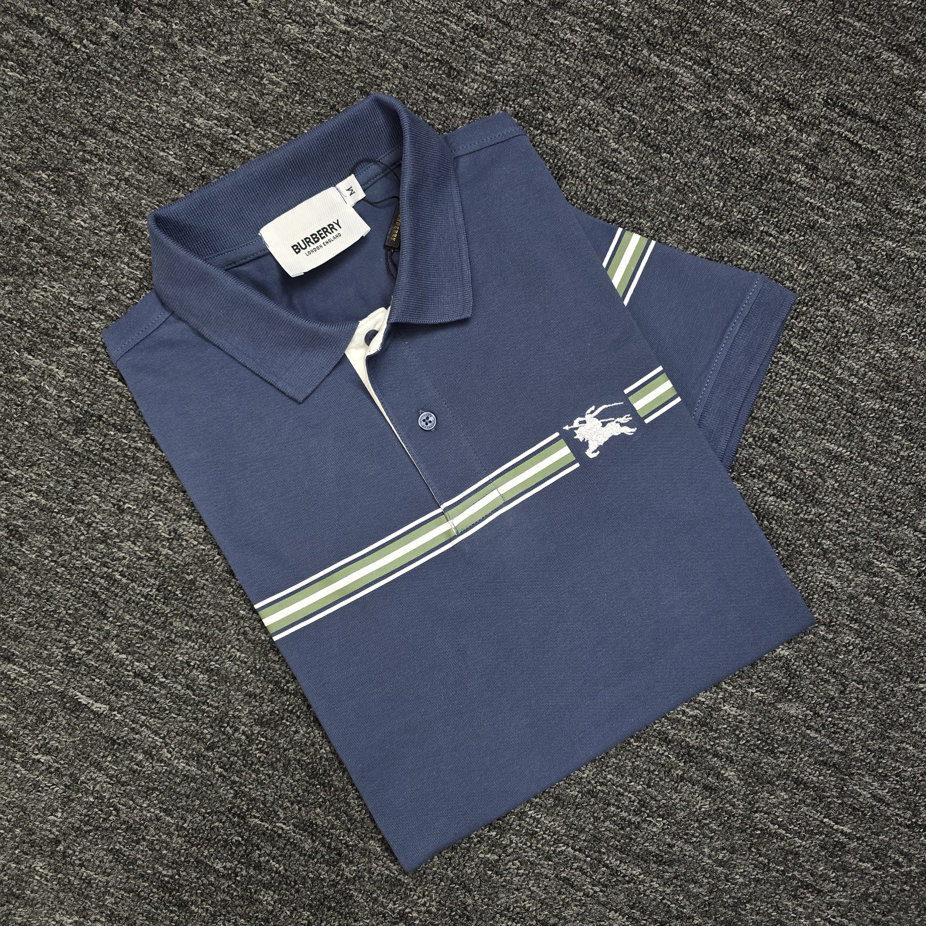 Burberry Stripe Contrast Premium Polo (Customs order)