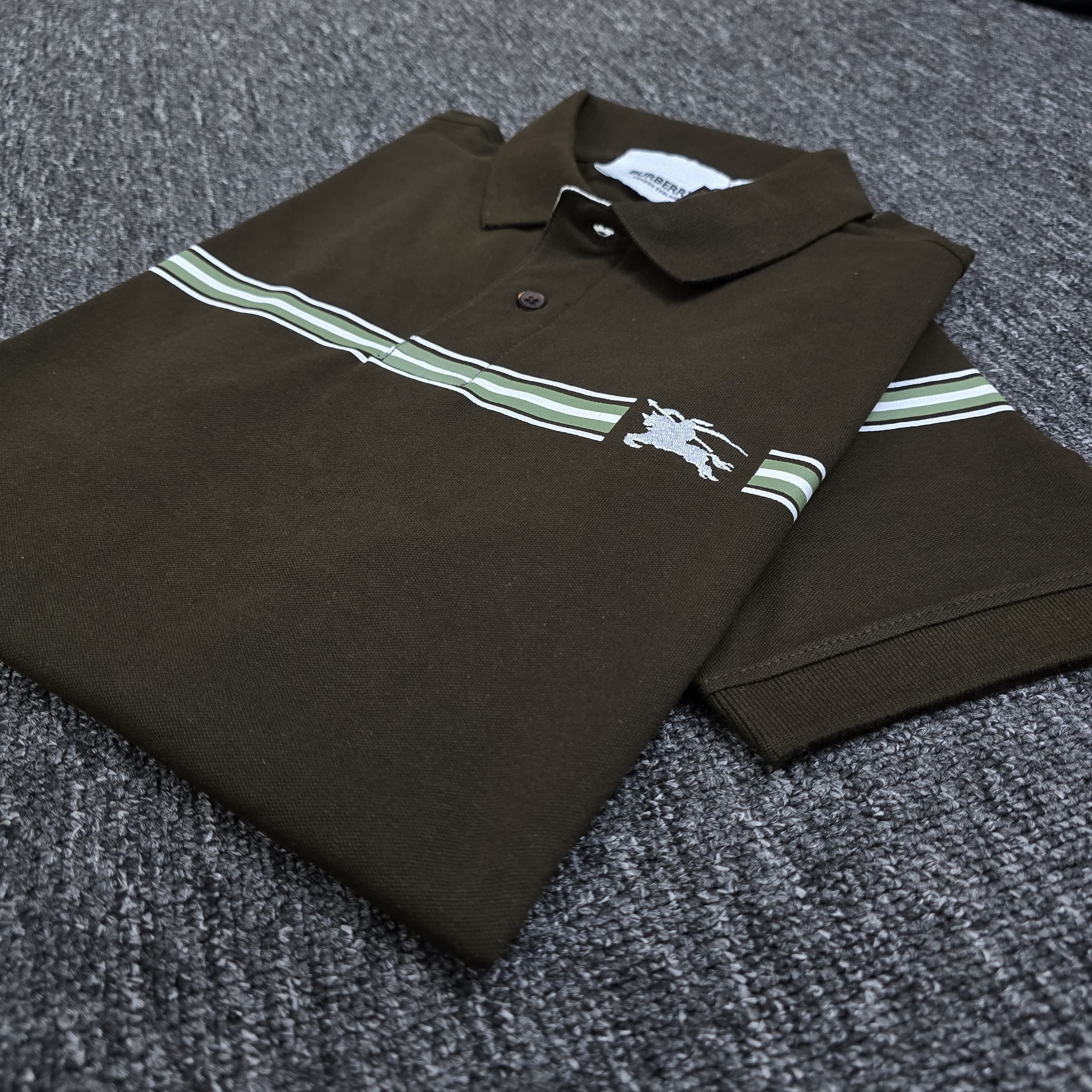 Burberry Stripe Contrast Premium Polo (Customs order)