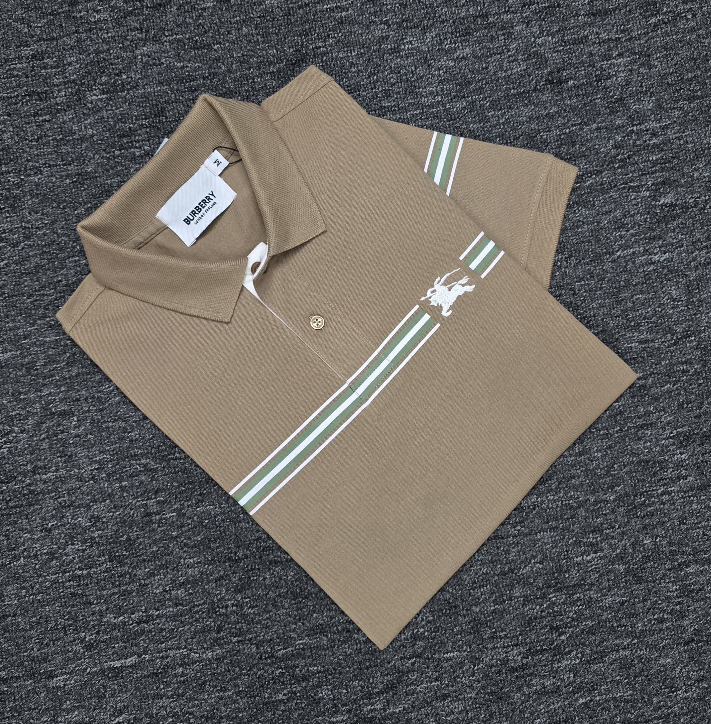 Burberry Stripe Contrast Premium Polo (Customs order)