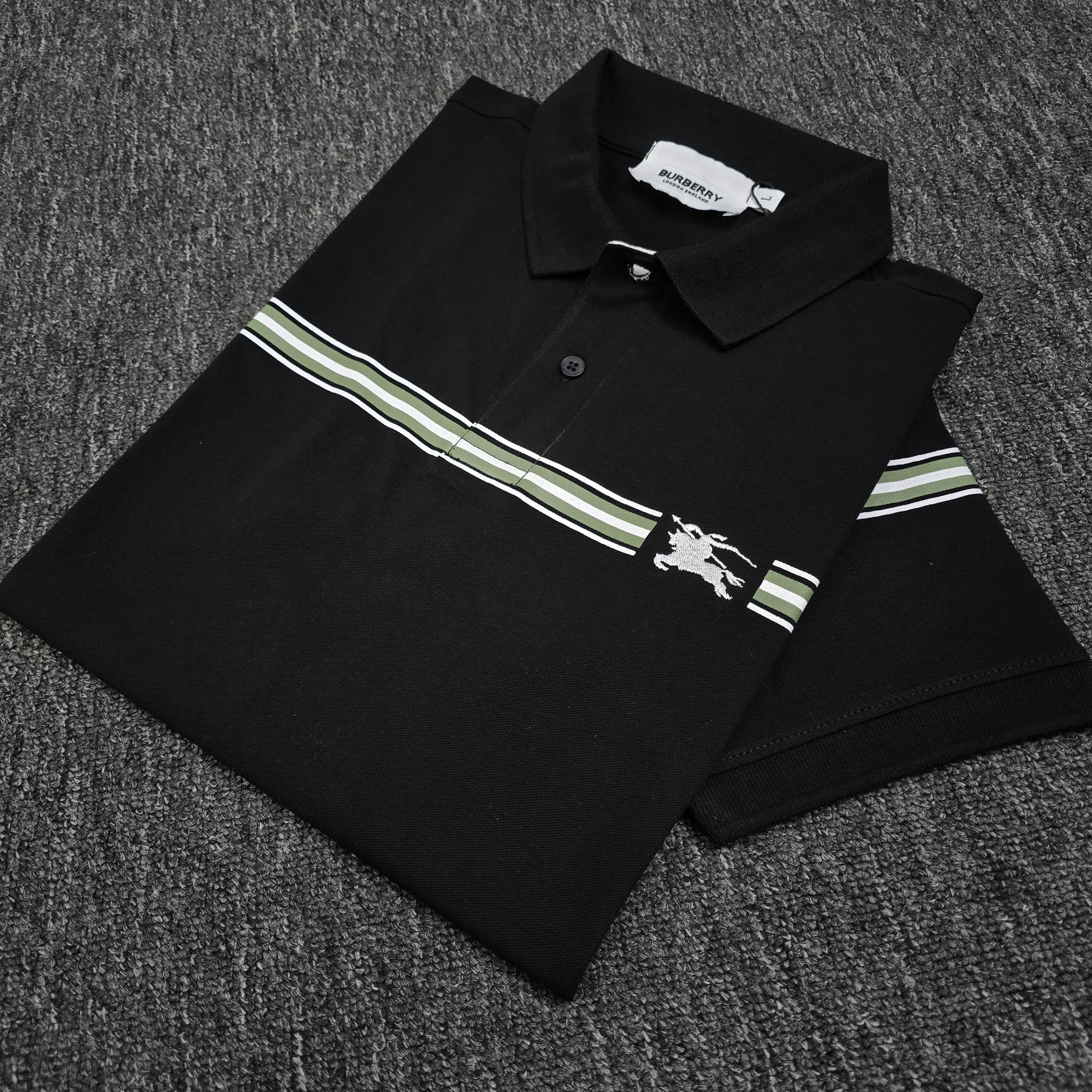 Burberry Stripe Contrast Premium Polo (Customs order)