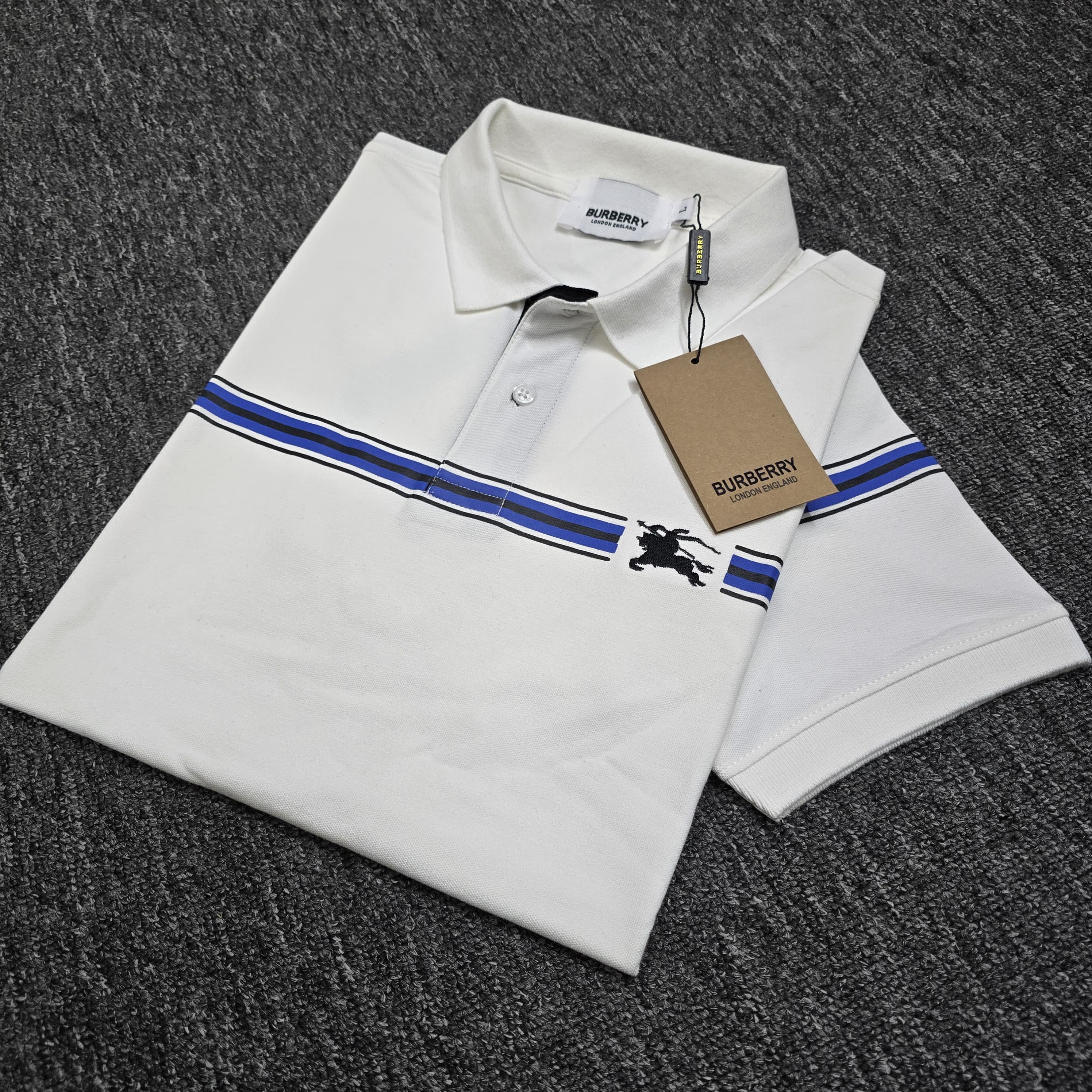 Burberry Stripe Contrast Premium Polo (Customs order)