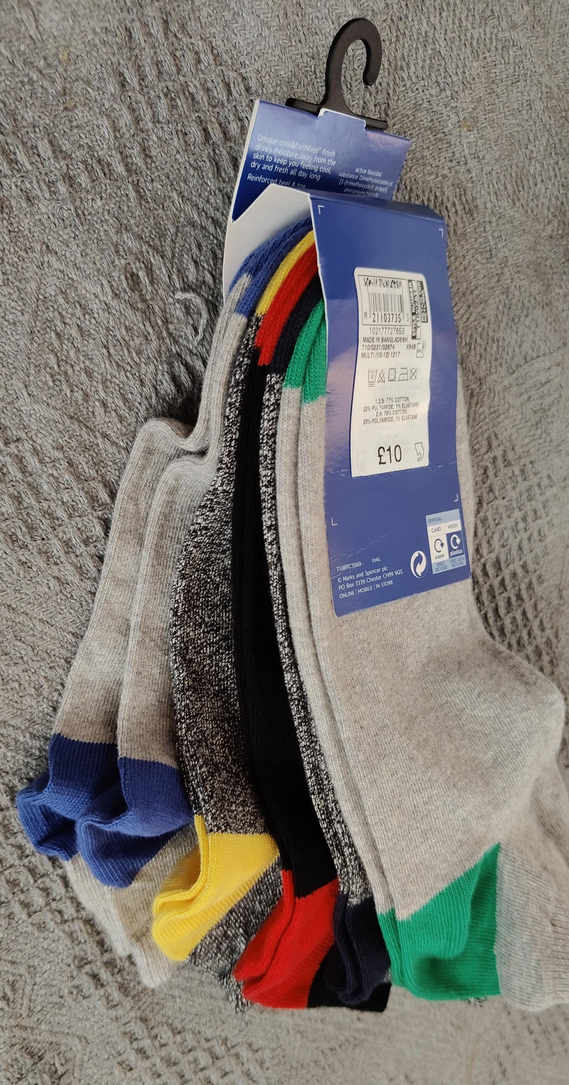 M&S Cotton Blend Trainer Liner Socks original