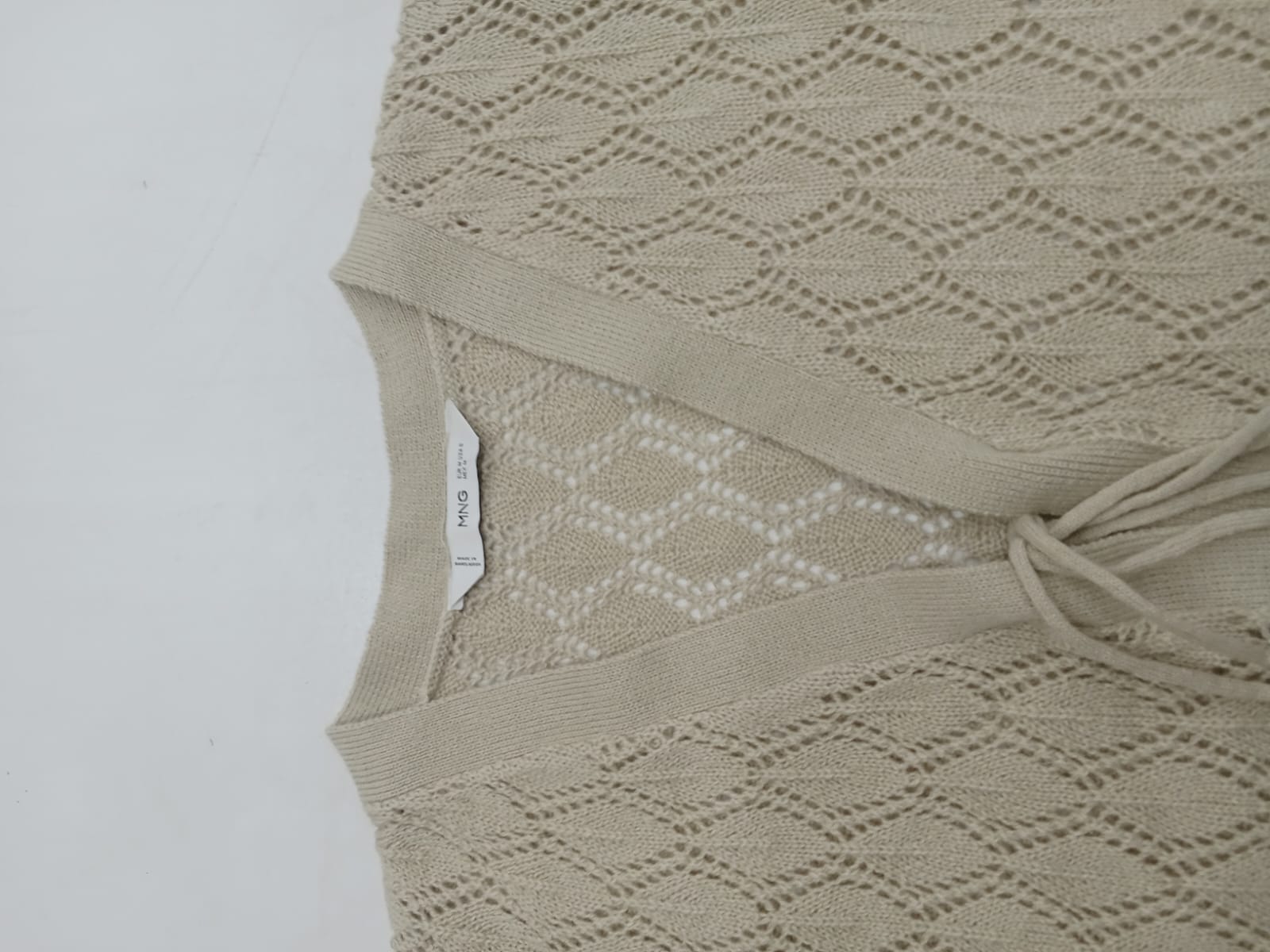 Ladies Knitted Tie-Front Cardigan