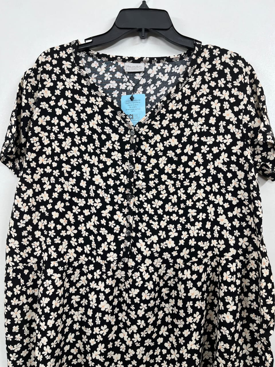 Women's Floral V-Neck Nightgown | Soft Short Sleeve Midi Sleep Dress