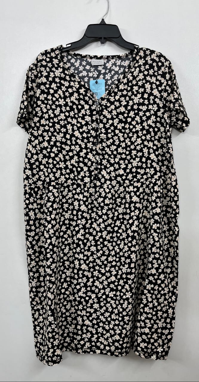 Women's Floral V-Neck Nightgown | Soft Short Sleeve Midi Sleep Dress