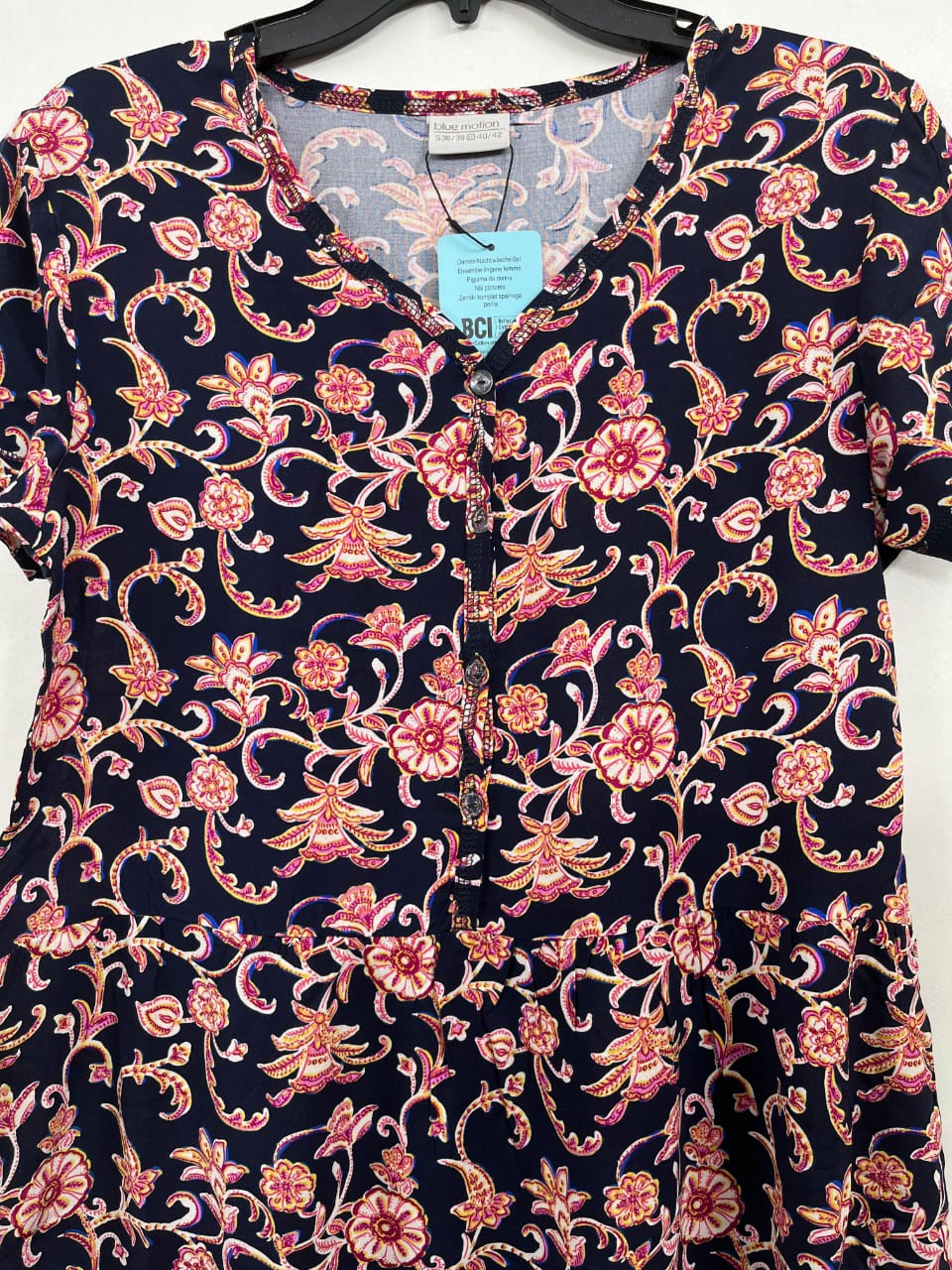 Women's Floral V-Neck Nightgown | Soft Short Sleeve Midi Sleep Dress