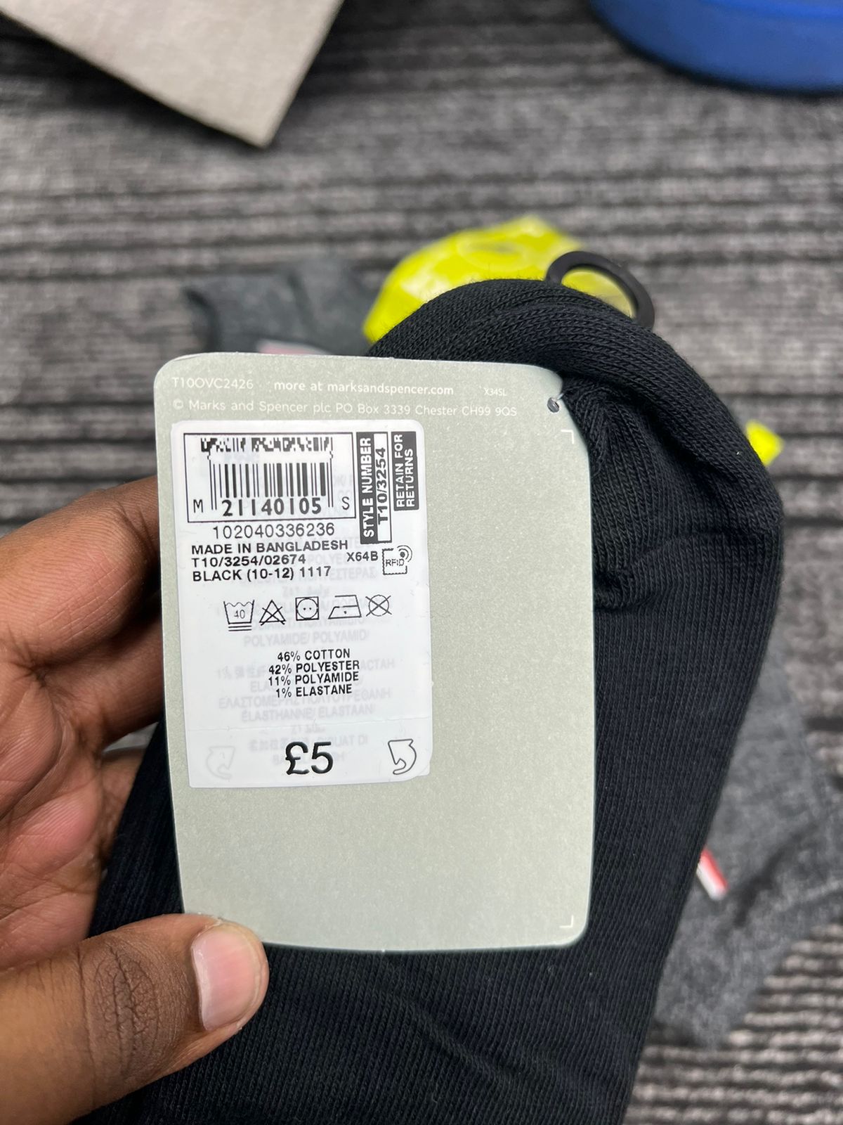 M&S Cotton Blend Trainer Liner Socks original