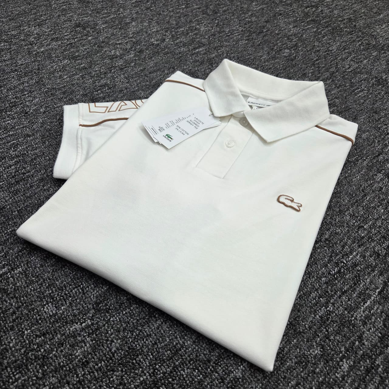 Lacoste White Polo Shirt – Premium Cotton Blend for Men