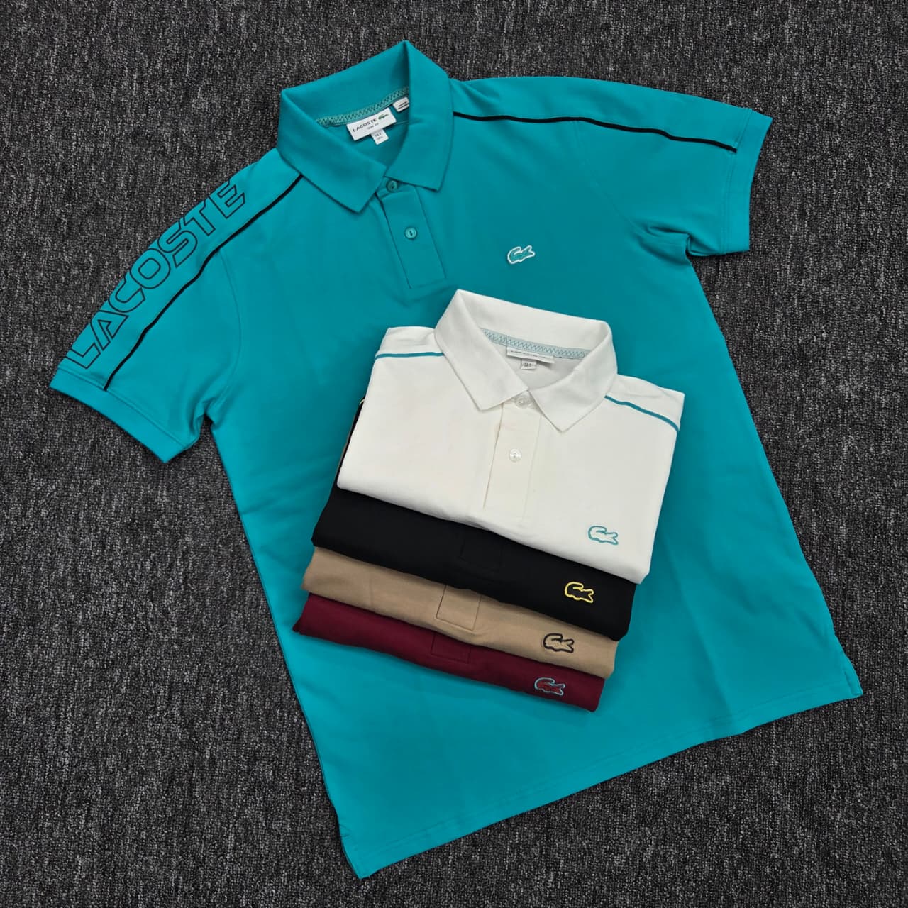 Lacoste Contrast Polo Shirt with Embroidered Logo (Customs Order)