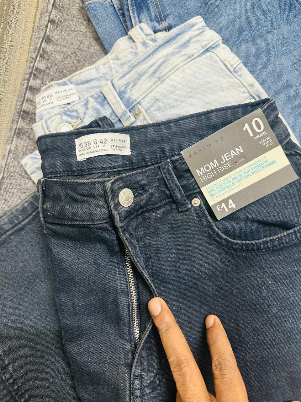 Ladies High Rise Fit Mom Jeans