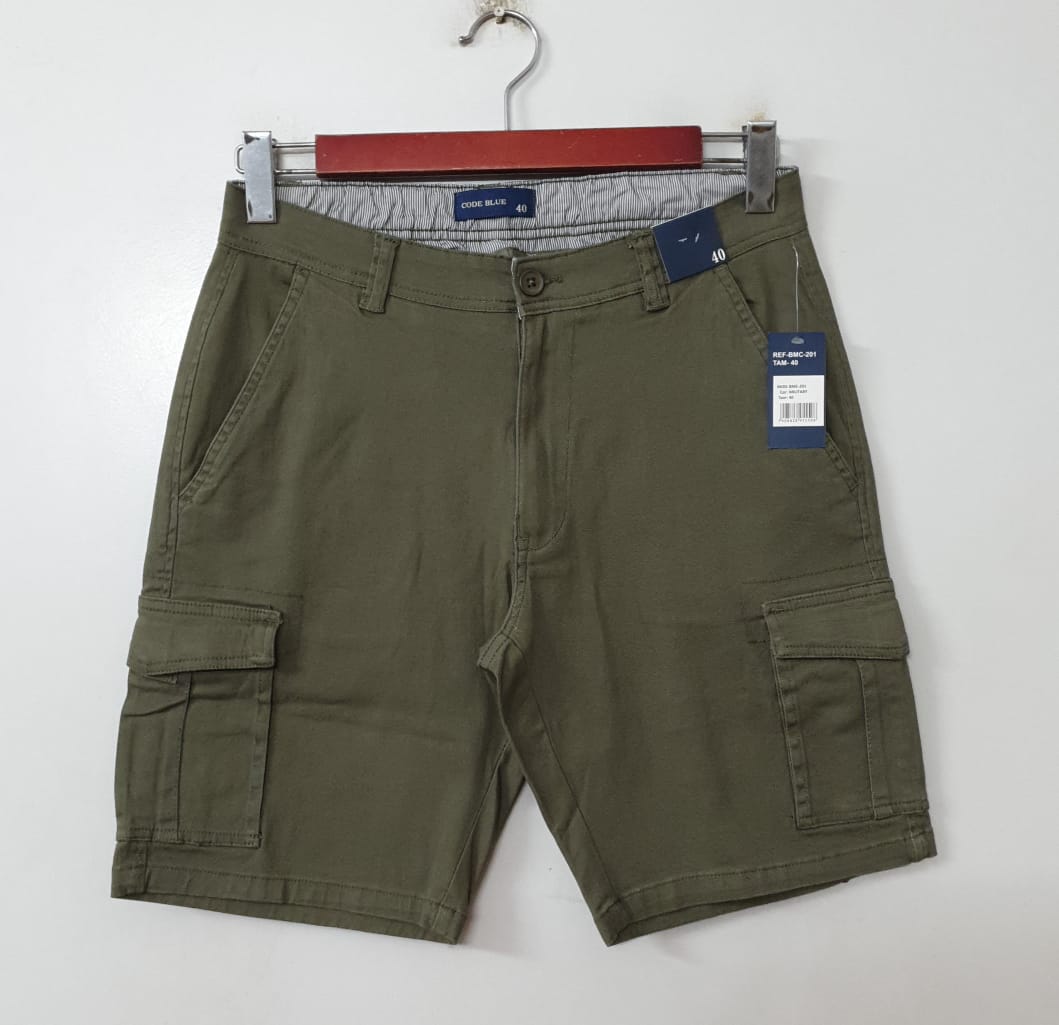 Men's twill stretch 6 pocket cargo short pant